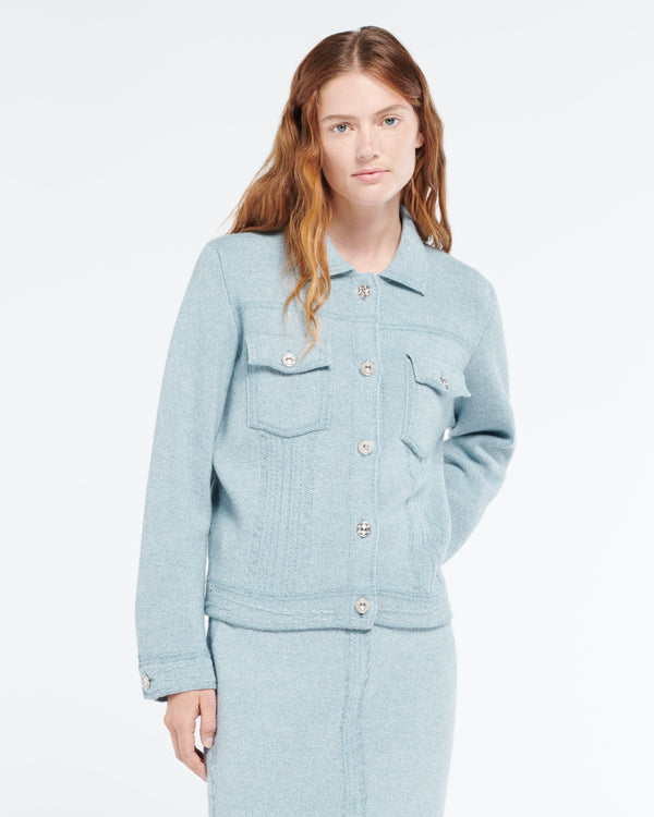 Barrie Veste Denim En Cachemire Et Coton à Coupe Droite