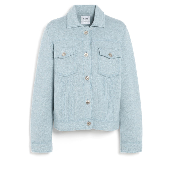 barrie Veste Denim en cachemire et coton à coupe droite