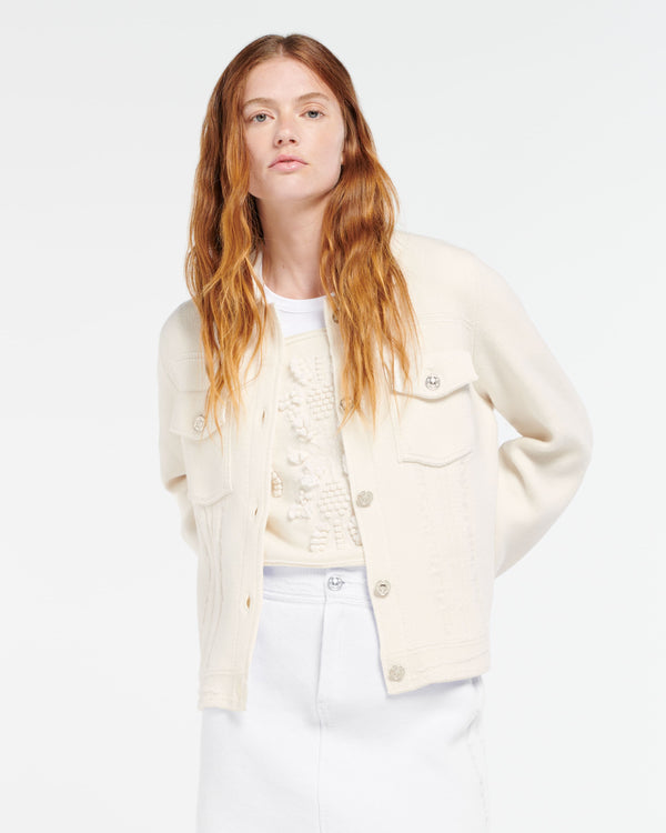 Barrie Veste Denim En Cachemire Et Coton à Coupe Droite