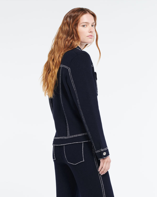 Barrie Veste Denim En Cachemire Et Coton à Coupe Droite
