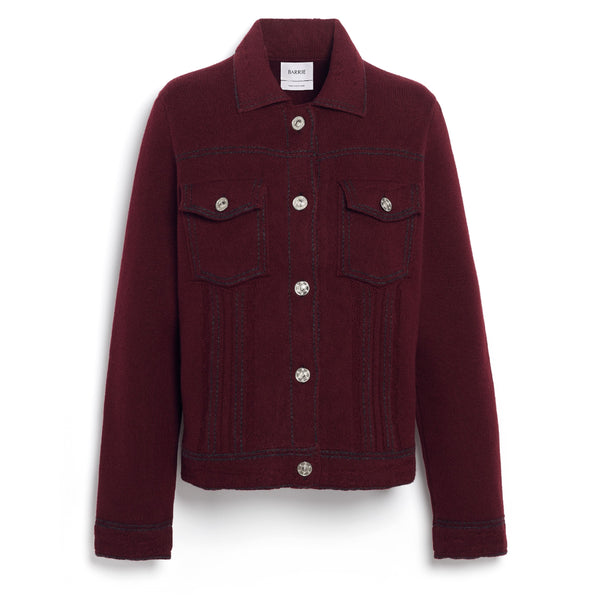 barrie Veste Denim en cachemire et coton à coupe droite