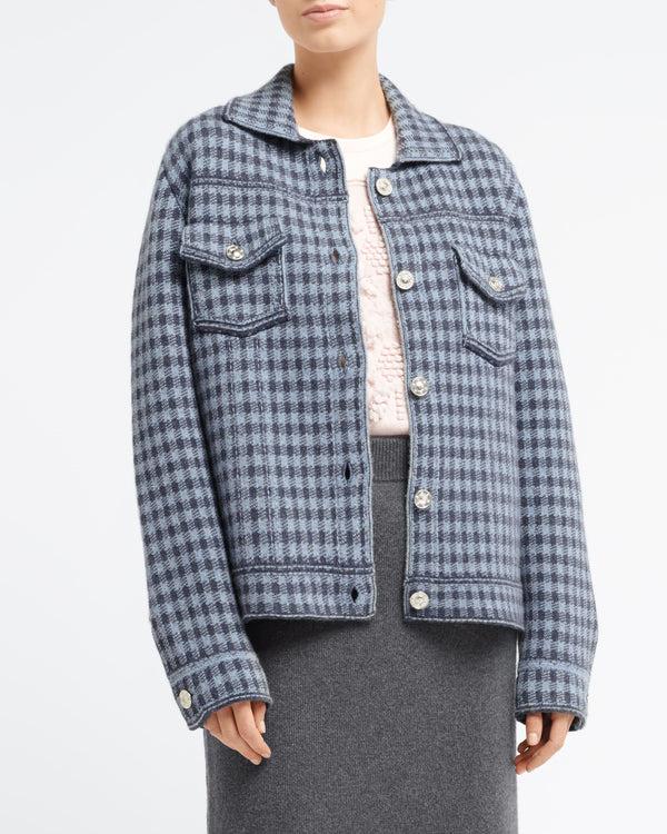 Barrie Veste Denim En Cachemire Et Coton à Motif Vichy