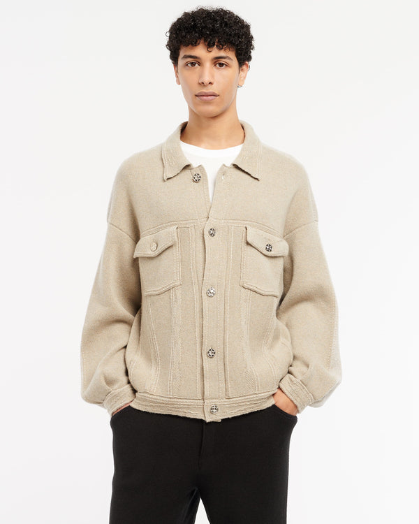 Barrie Veste Denim Oversize Patchwork En Cachemire Et Coton