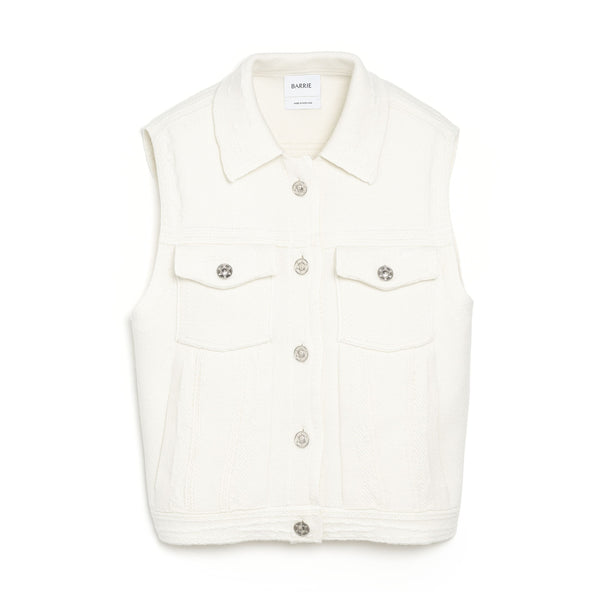 barrie Veste Denim oversize sans manches en cachemire et coton