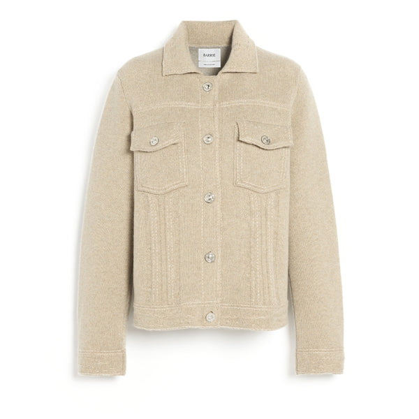 barrie Veste Denim patchwork en cachemire et coton à coupe droite