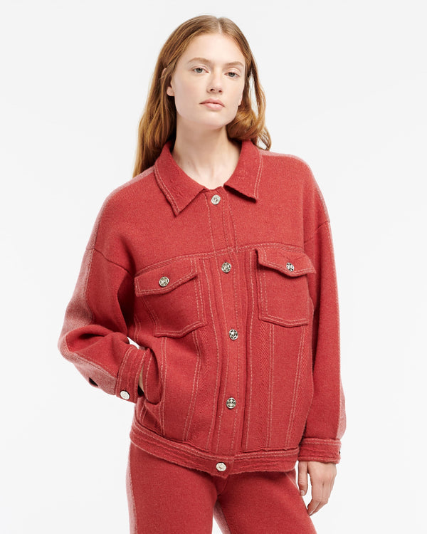 Barrie Veste Denim Patchwork Oversize En Cachemire Et Coton