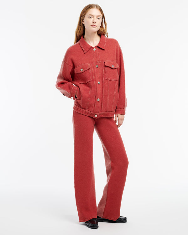 Barrie Veste Denim Patchwork Oversize En Cachemire Et Coton