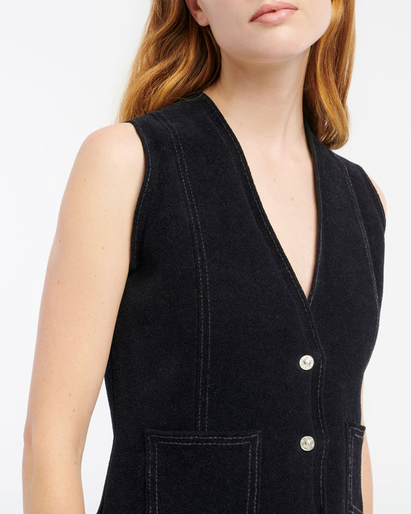 Barrie Veste Sans Manches Effet Suède En Cachemire Et Coton