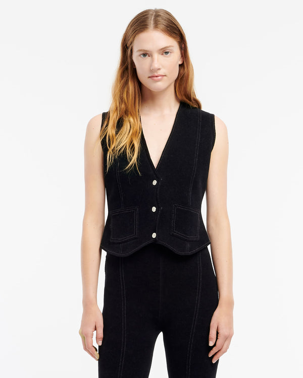 Barrie Veste Sans Manches Effet Suède En Cachemire Et Coton