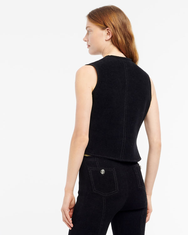 Barrie Veste Sans Manches Effet Suède En Cachemire Et Coton