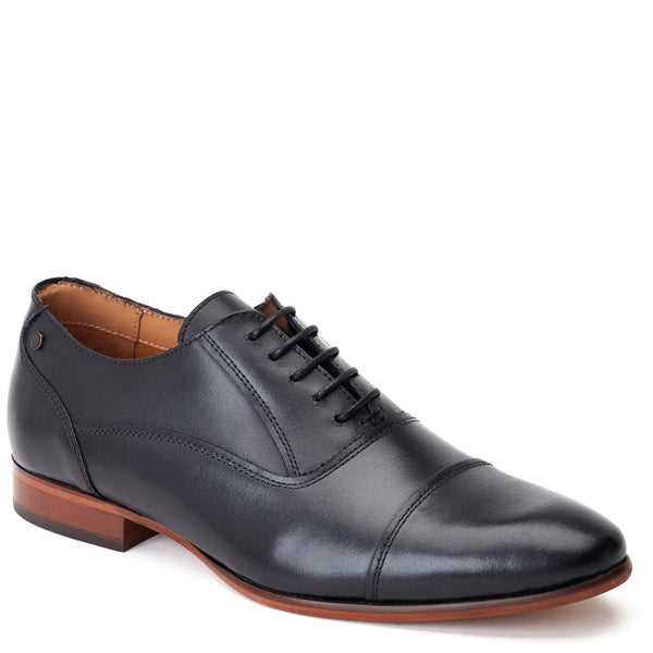 Base London Angelo Waxy Oxford Shoes Black