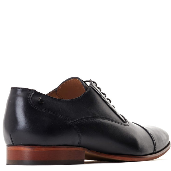 Base London Angelo Waxy Oxford Shoes Black