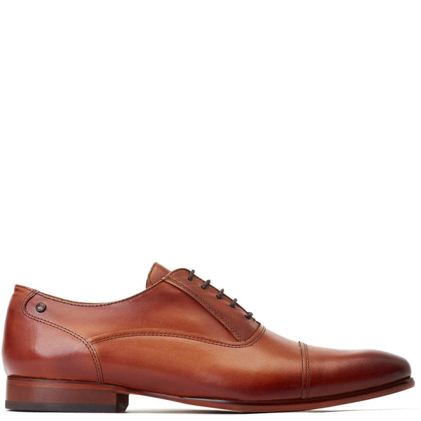 base london Angelo Waxy Oxford Shoes Tan