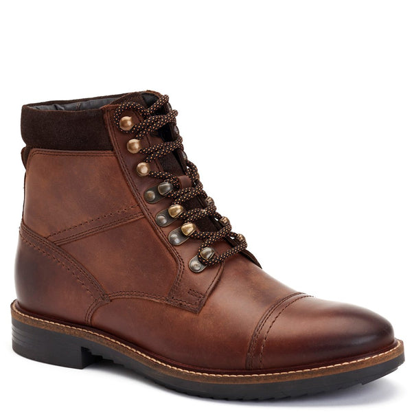 Base London Ashland Pull Up Toe Cap Boots Brown