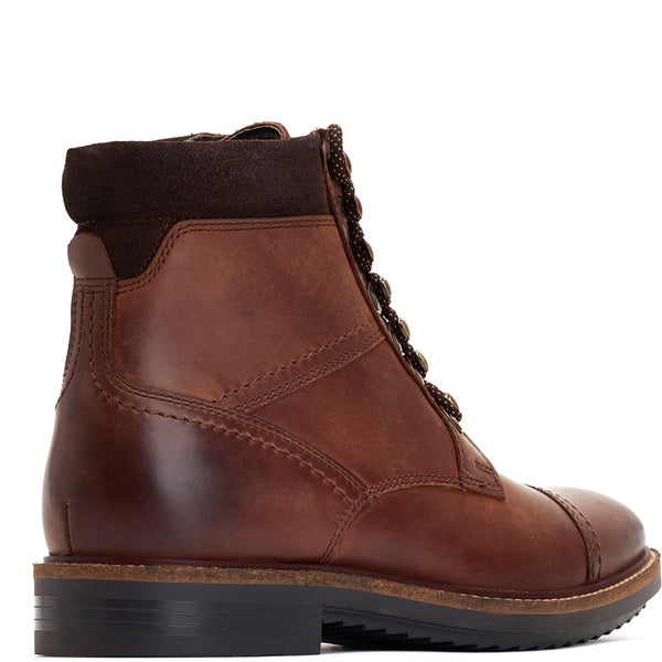 Base London Ashland Pull Up Toe Cap Boots Brown