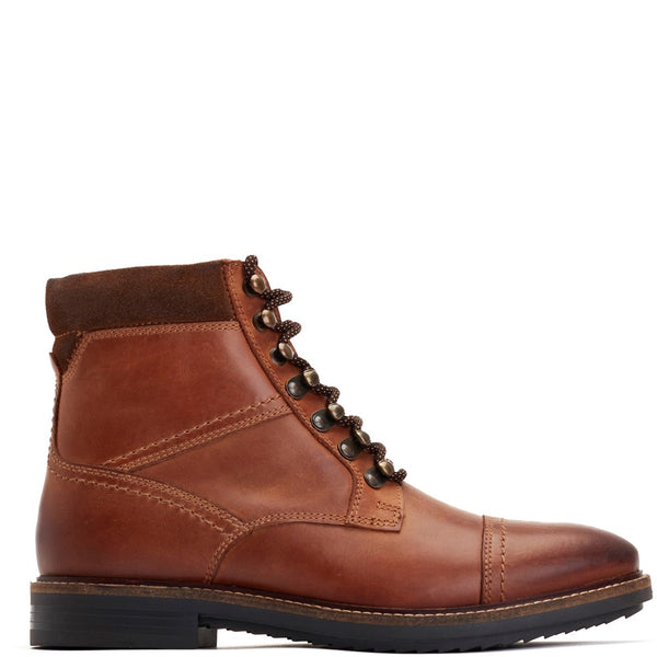 Base London Ashland Pull Up Toe Cap Boots Tan