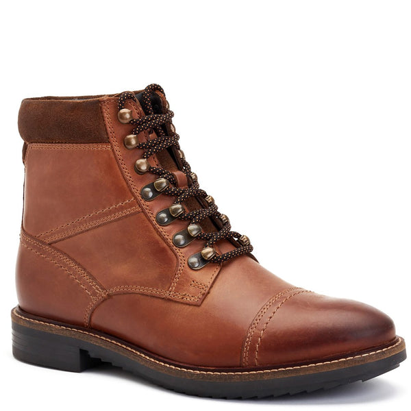 Base London Ashland Pull Up Toe Cap Boots Tan