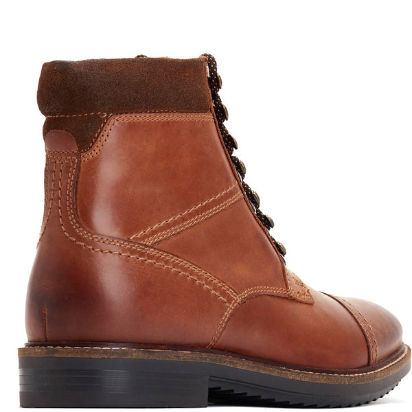 Base London Ashland Pull Up Toe Cap Boots Tan