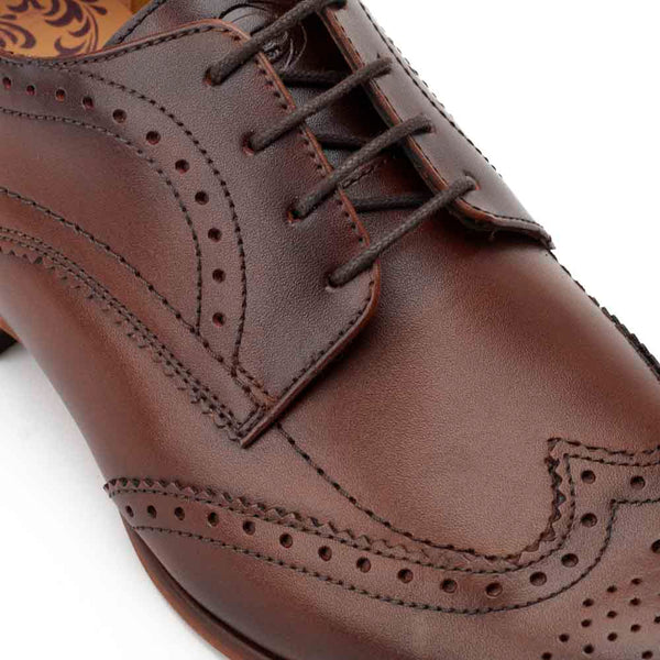 Base London Barbera Waxy Brogue Shoes Brown