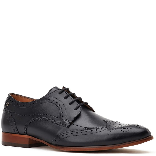 base london Barbera XL Waxy Brogue Shoes Black