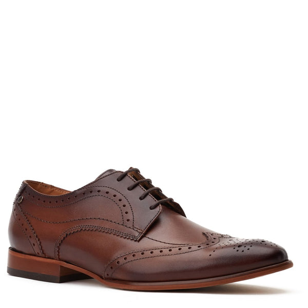 Base London Barbera XL Waxy Brogue Shoes Brown