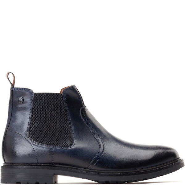 Base London Bloom Burnished Chelsea Boots Navy