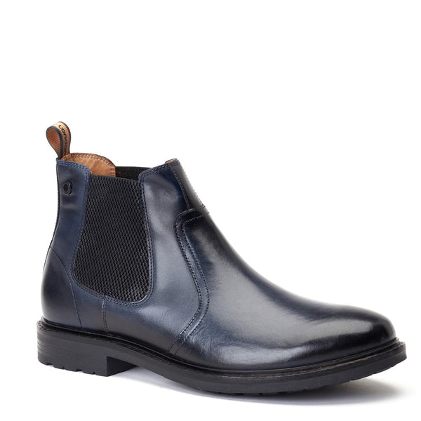 Base London Bloom Burnished Chelsea Boots Navy
