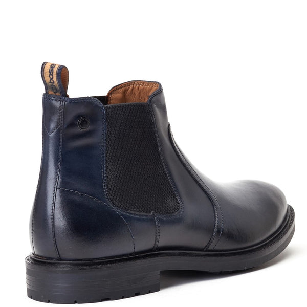 Base London Bloom Burnished Chelsea Boots Navy