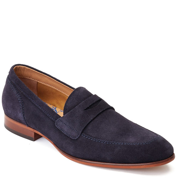 Base London Bruno Suede Loafers Navy