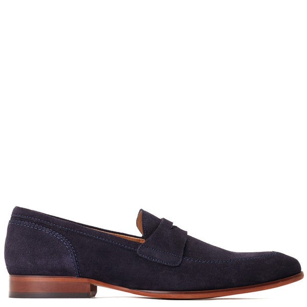 base london Bruno Suede Loafers Navy
