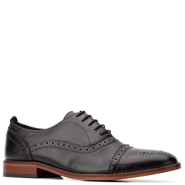 Base London Cast Oxford Brogue Shoes Black