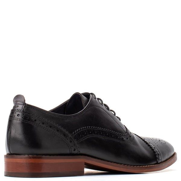 Base London Cast Oxford Brogue Shoes Black