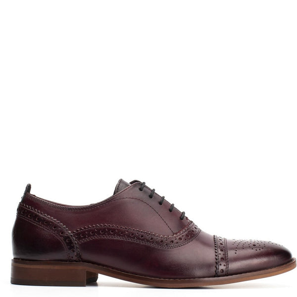 Base London Cast Oxford Brogue Shoes Bordo