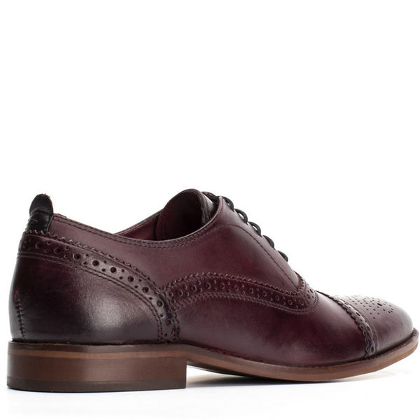 Base London Cast Oxford Brogue Shoes Bordo