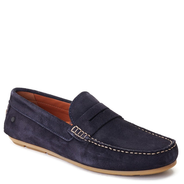 Base London Collins Suede Loafers Navy