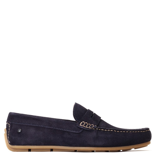 base london Collins Suede Loafers Navy