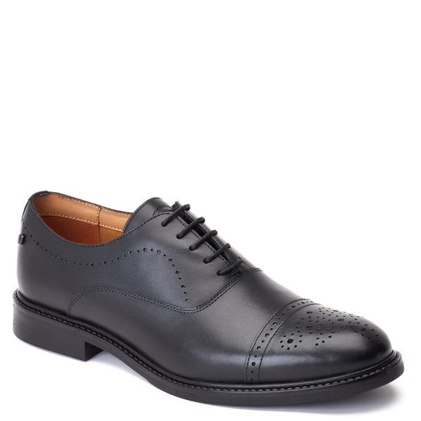 Base London Corbin Waxy Oxford Shoes Black