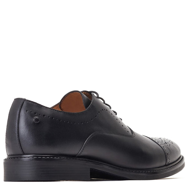 Base London Corbin Waxy Oxford Shoes Black