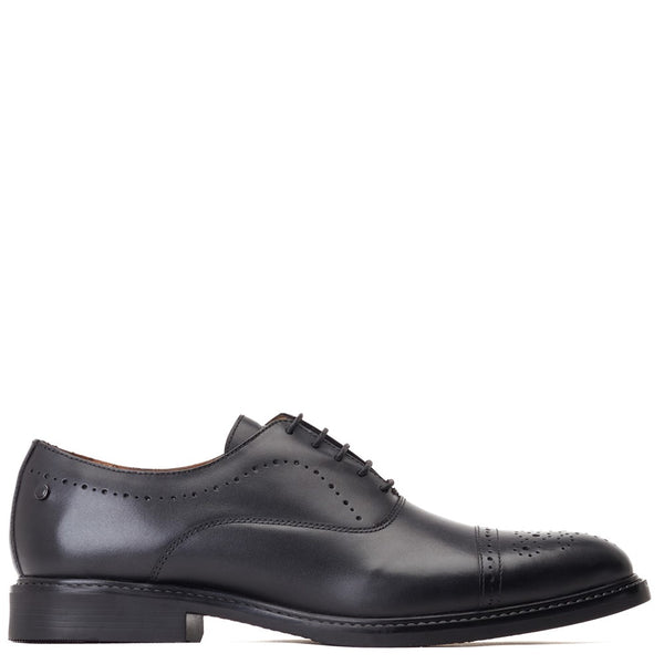 base london Corbin Waxy Oxford Shoes Black