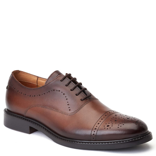 Base London Corbin Waxy Oxford Shoes Brown
