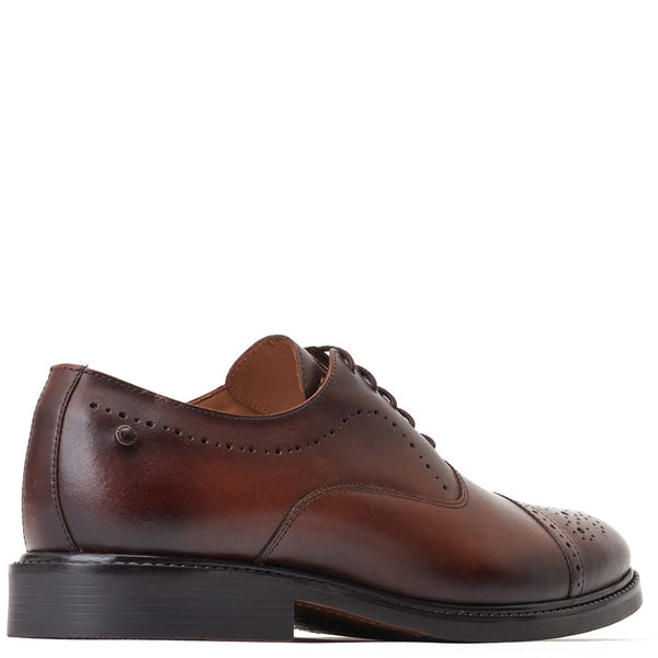 Base London Corbin Waxy Oxford Shoes Brown