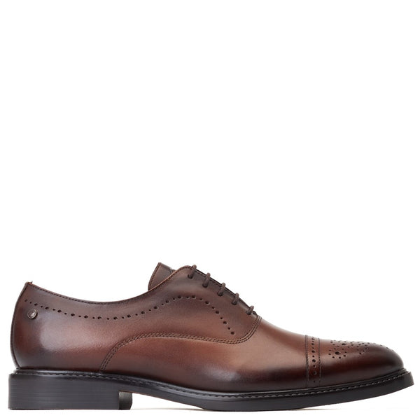 base london Corbin Waxy Oxford Shoes Brown