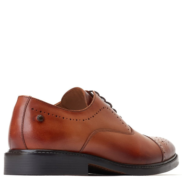Base London Corbin Waxy Oxford Shoes Tan