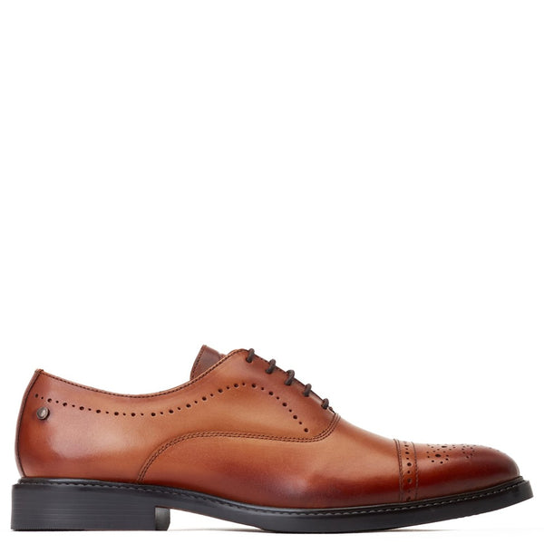 base london Corbin Waxy Oxford Shoes Tan