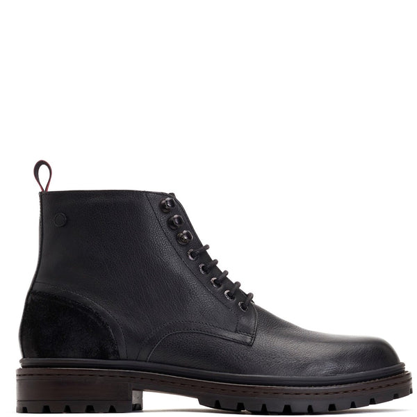 Base London Dettori Grain Ankle Boots Black
