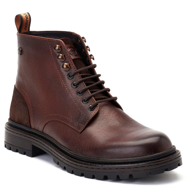 Base London Dettori Grain Ankle Boots Brown