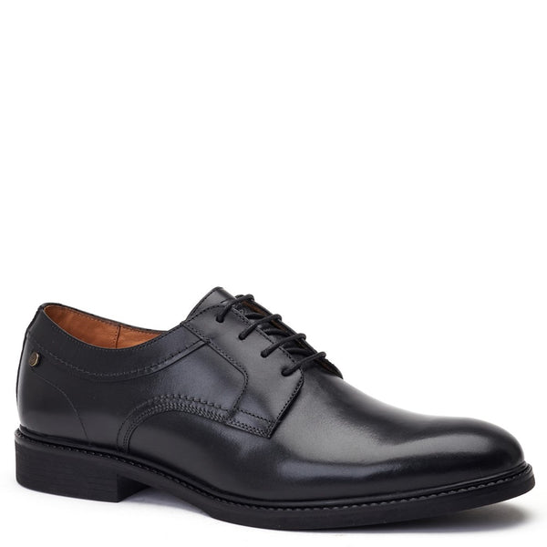 Base London Drake Waxy Derby Shoes Black