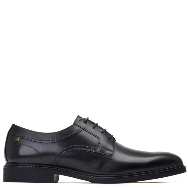 base london Drake Waxy Derby Shoes Black