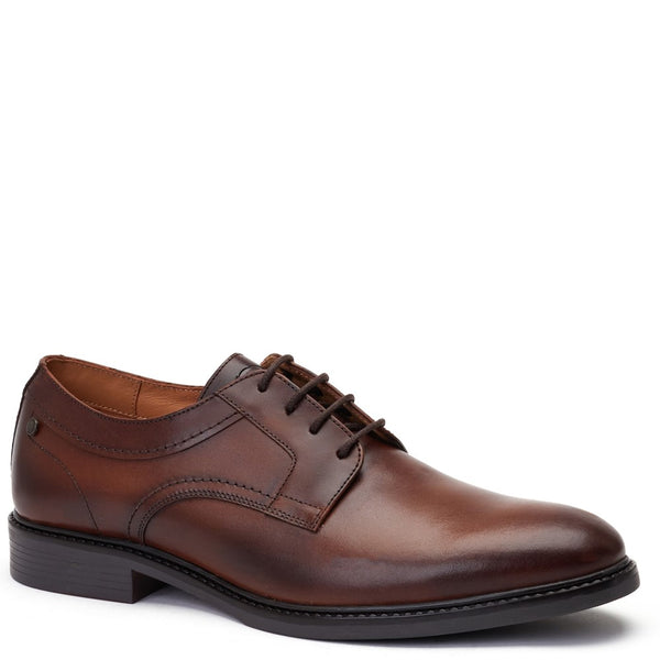 Base London Drake Waxy Derby Shoes Brown