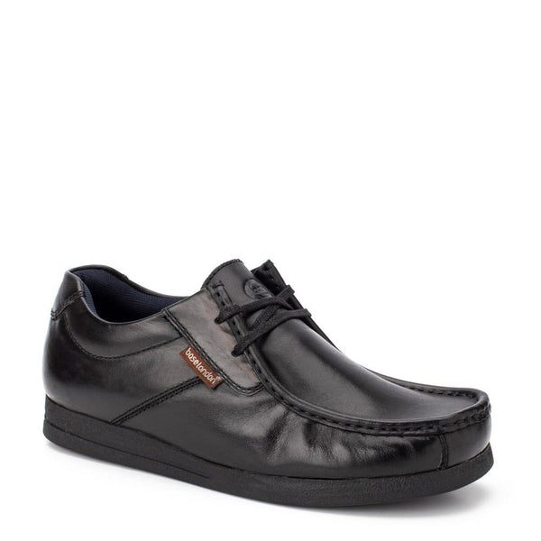 Base London Event Waxy Moc Toe Shoes Black